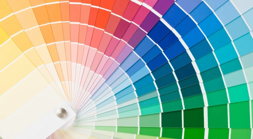 Numerous color swatches on a color wheel provided by a professional painting company