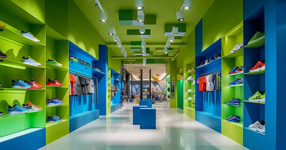 Freshly painted retail store interior